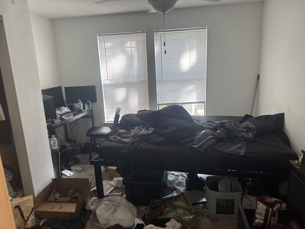 Bedroom before decluttering